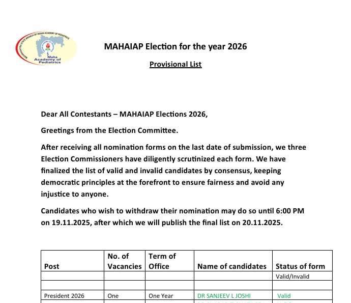 MAHAIAP ELECTION 2026 Final Candidate List